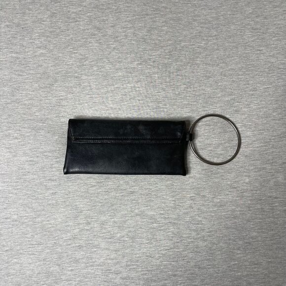 Victoria's Secret Vintage Black Leather Belt Buckle Snap Closure Clutch - Picture 10 of 11